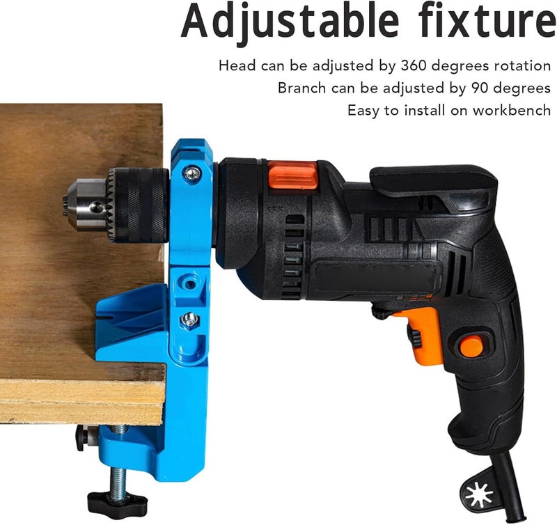 CHEOTIME Bench Top Drill Holder, 360 Degree Adjustable Bench Drill Stand Hand Drill Fixing Bracket Holder Universal Electric Angle Drill Holder for Table - Image 2